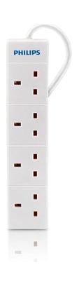 Philips 4 Sockets Extension Cord 1.8 Meters (SPN1043A) White Price in Kuwait Xcite