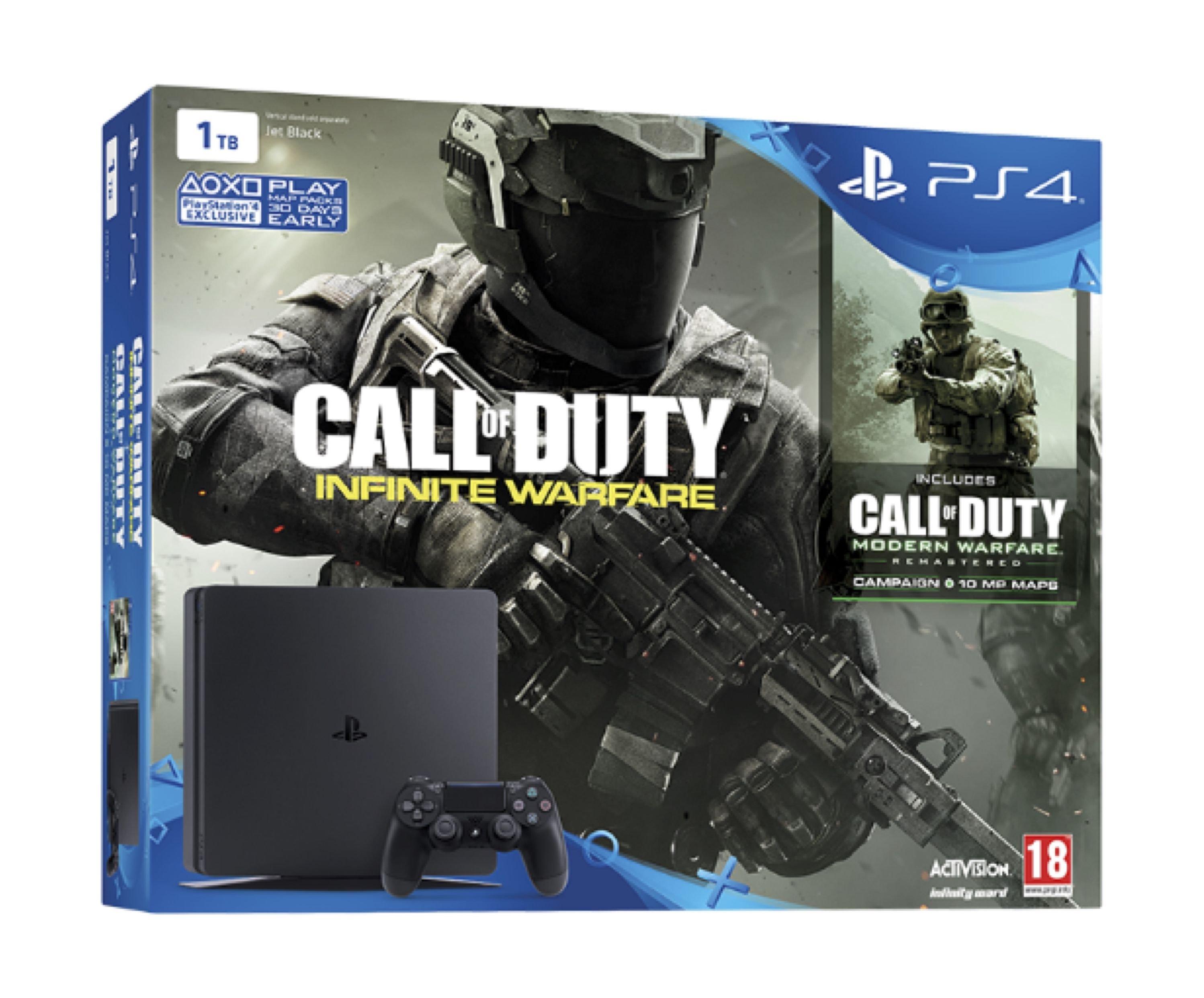 Sony PS4 Slim 1TB Console + Call Of Duty Infinite Warfare Game + Call Of Duty Modern Warfare