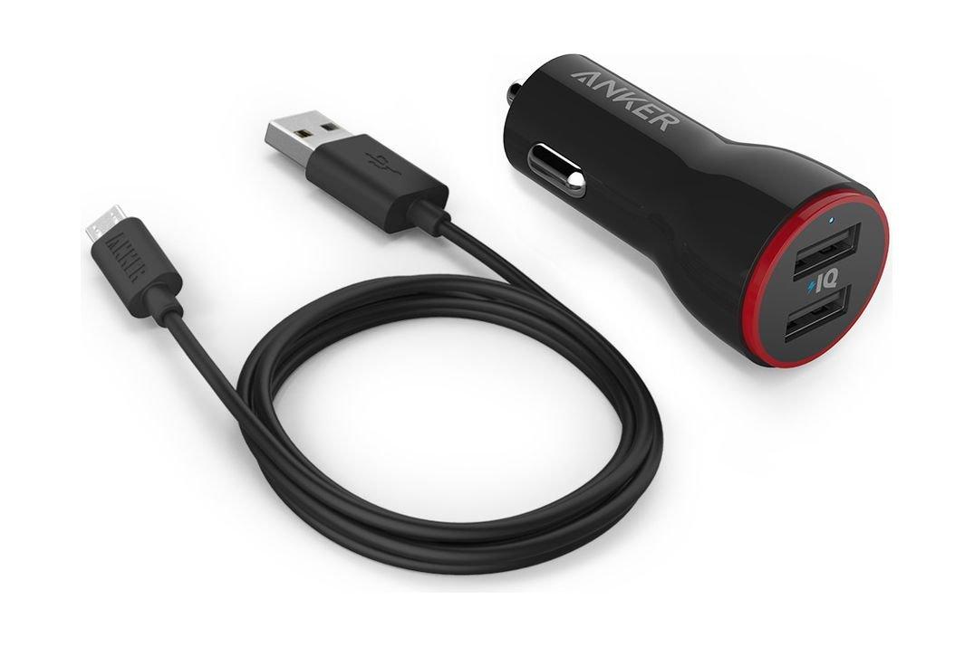 سعر Anker PowerDrive 2 Dual USB Port & Micro USB Cable Car Charger