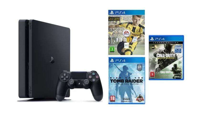 Sony PS4 Slim 500GB Console + 3 PS4 Games Price in Kuwait Xcite