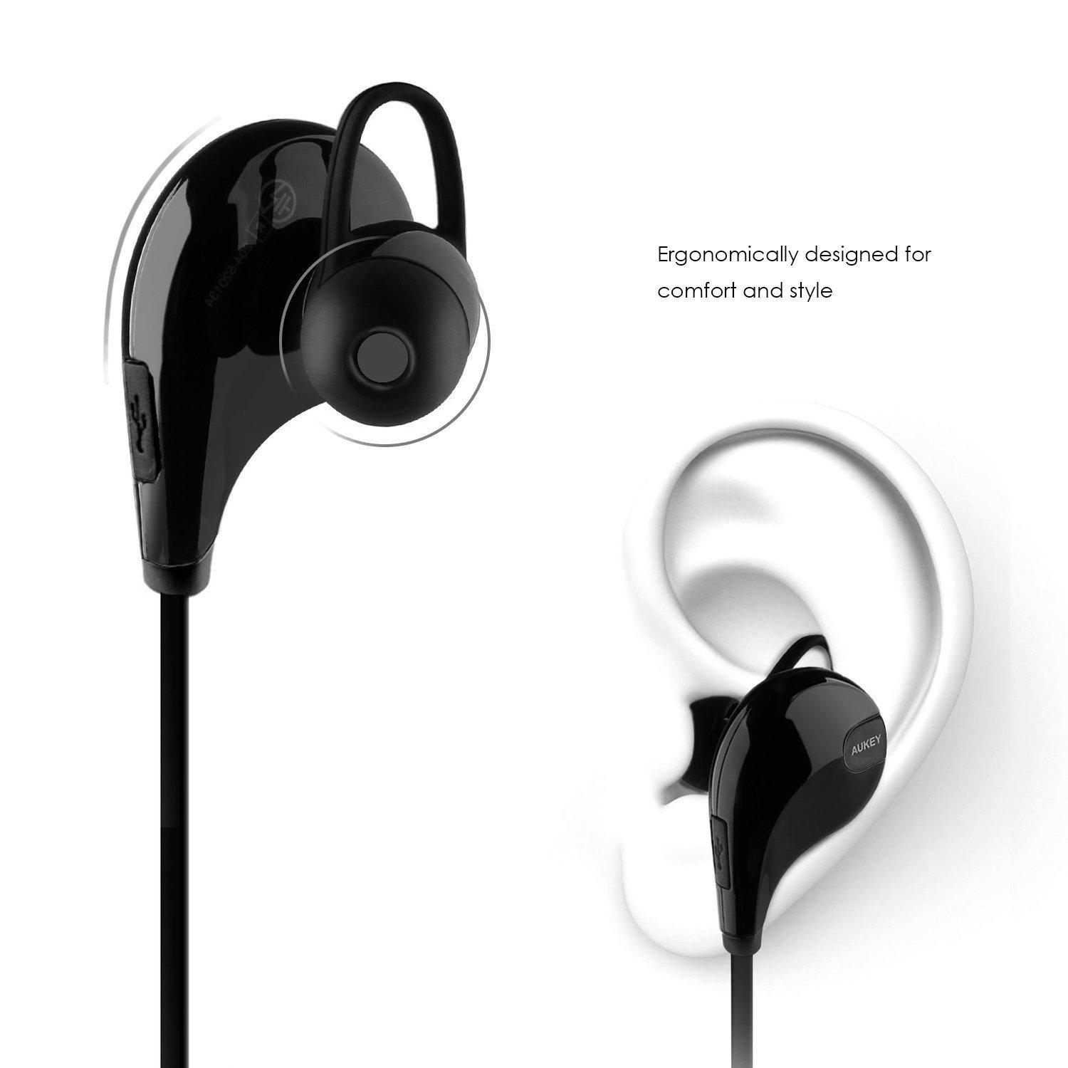 Aukey Bluetooth 4.1 Wireless Stereo Sport Earphones Black Price in