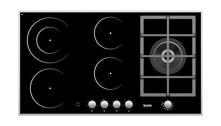 Baumatic 90cm 4 Electric and 1 Gas Hob (BMEH94E1G) Price in Kuwait Xcite
