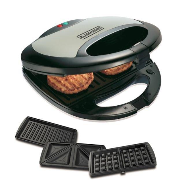 3in1 Sandwich Maker 750W 2Slot TS2090 Black & Decker