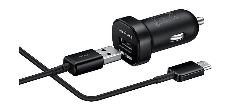 Samsung Fast Charge Car Charger + USB TypeC Cable Black Price in