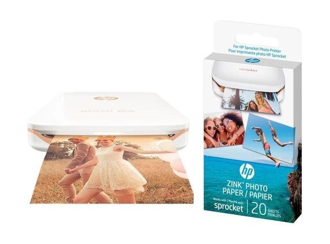HP Sprocket Plus Portable Photo Printer (2FR85A) White + Hewlett