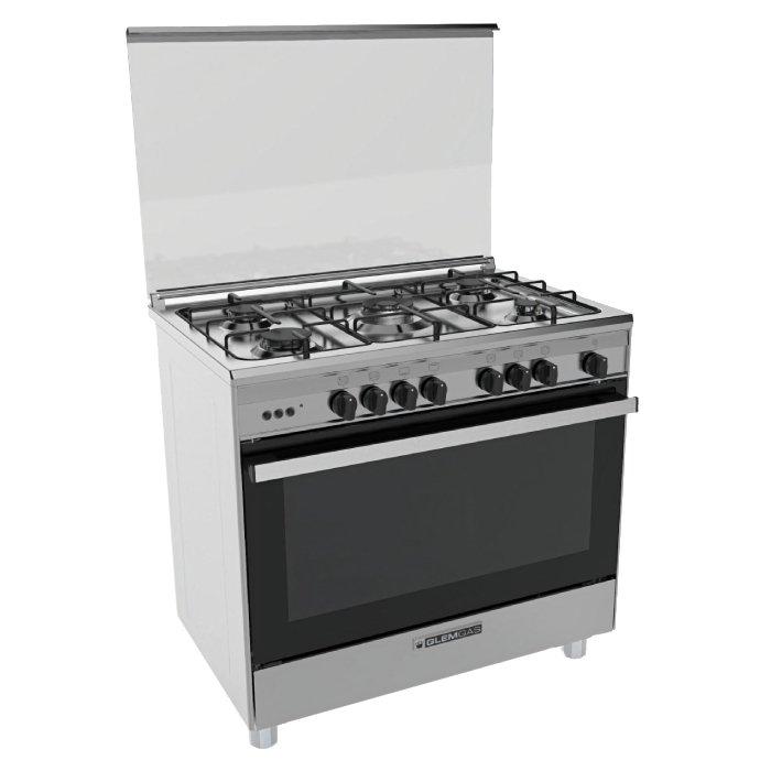 سعر Glem Gas 90x60 cm 5Burner Floor Standing Gas Cooker (SE967GIFS) Stainless في الكويت اكسايت