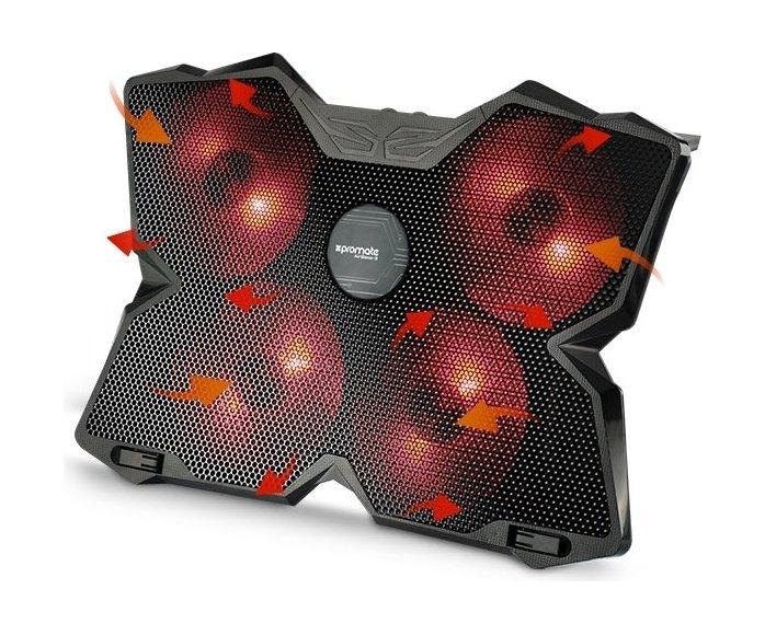 Promate Airbase Ergonomic Laptop Cooling Pad Black Xcite KSA