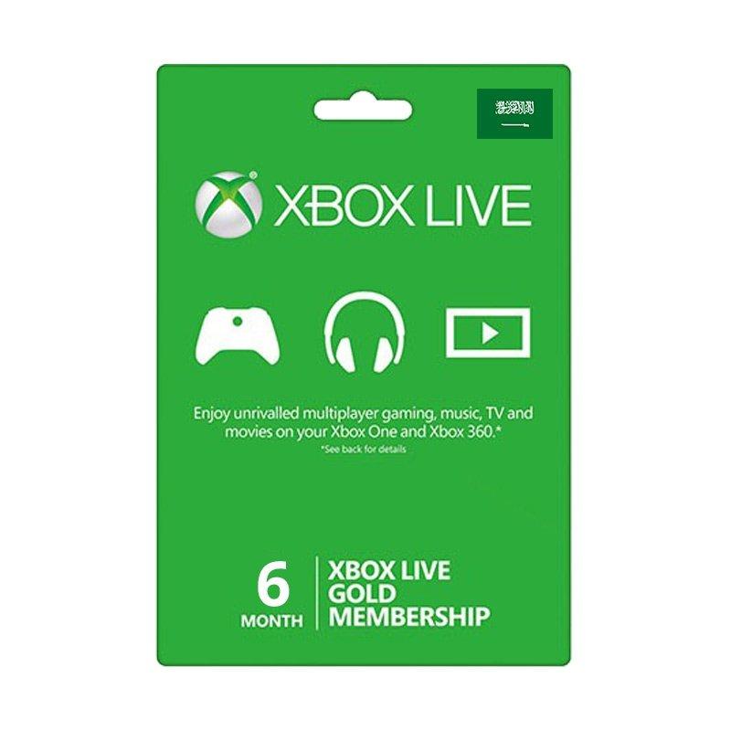 Xbox Live 6Month Gold Membership Card (Saudi Account) Xcite KSA