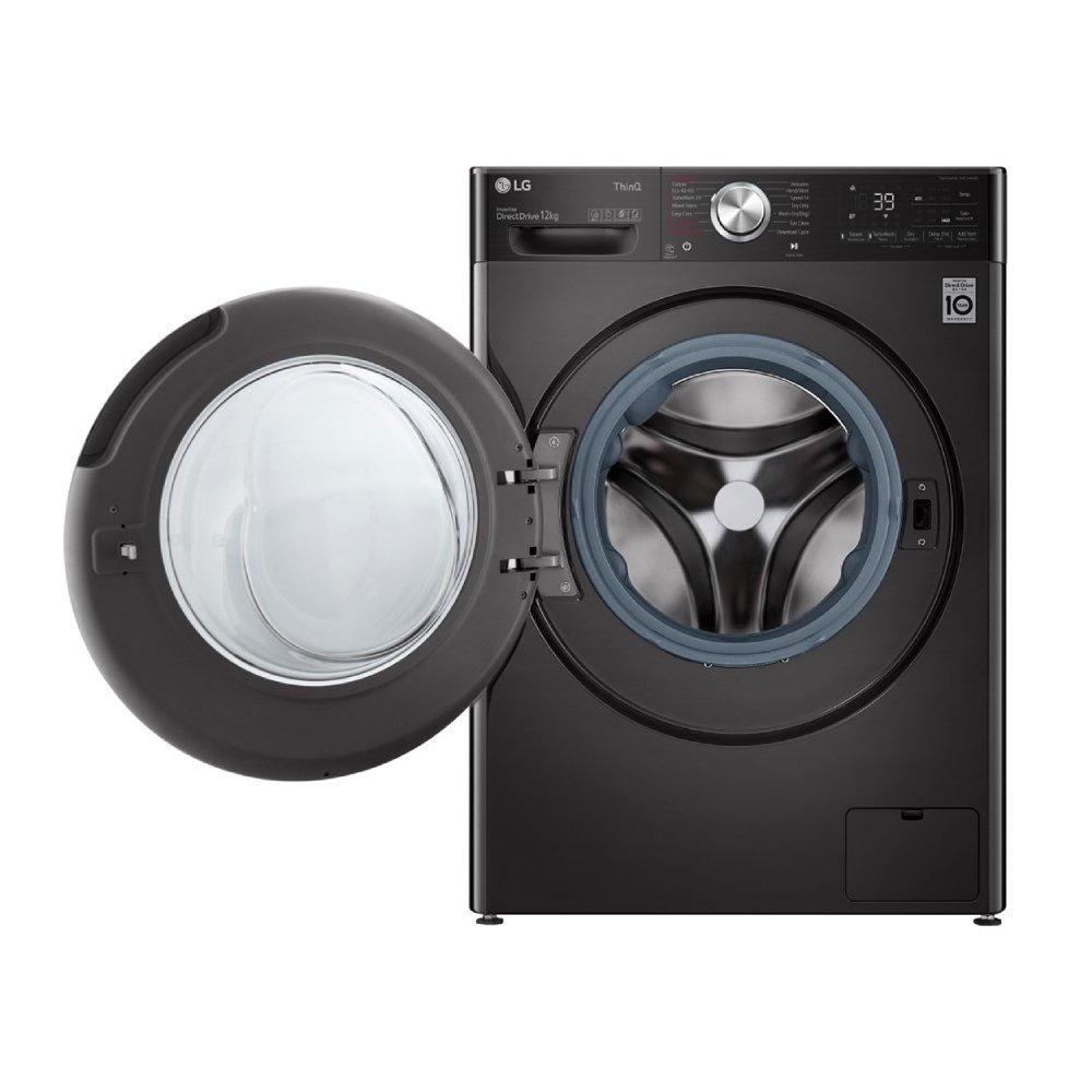 LG 12kg Front Load WiFi Washing Machine Black Xcite KSA
