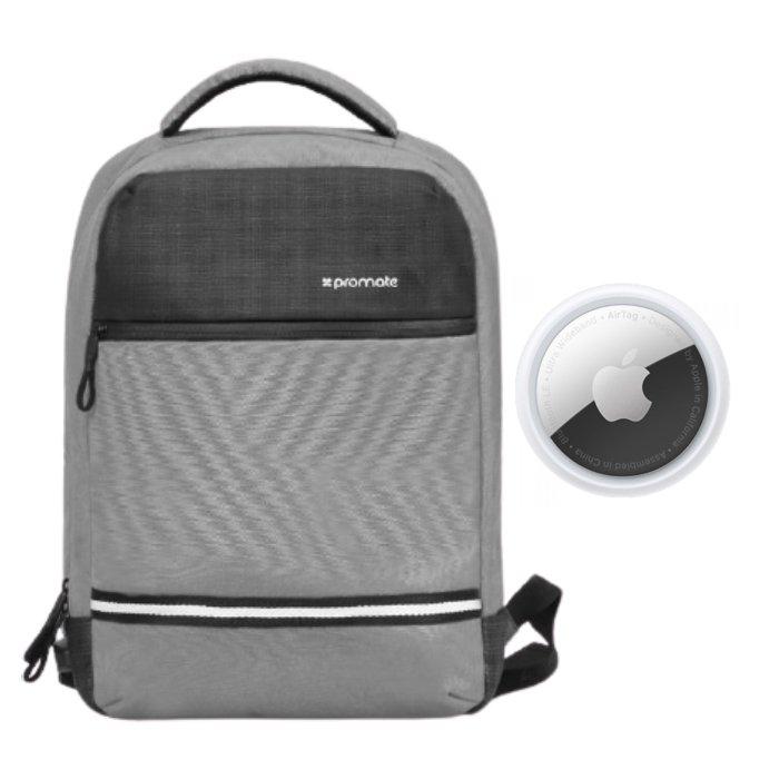 Promate AntiTheft Laptop Backpack with USB Port + Apple AirTag (1 Pack)