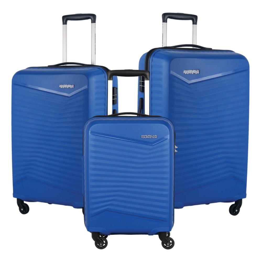 American tourister phoenix spinner hard luggage 3 set (lo4x01004) blue