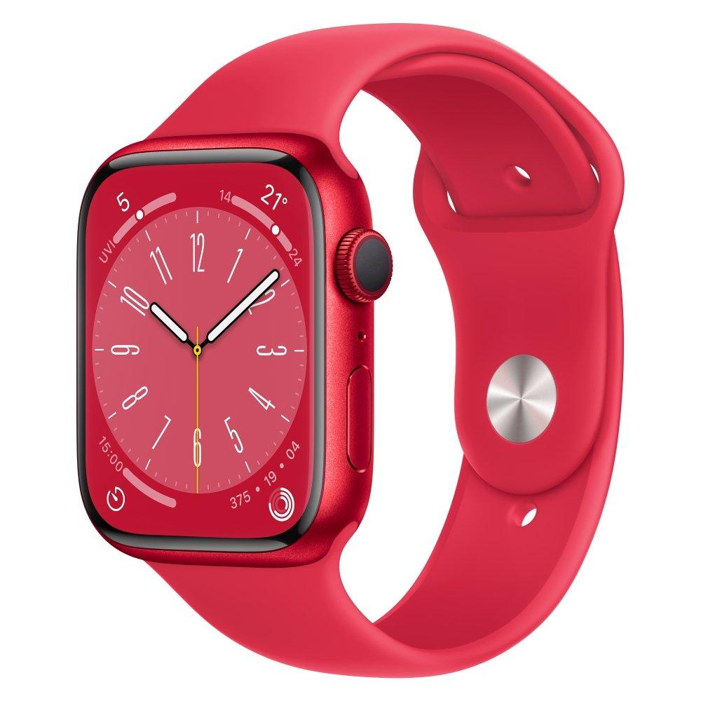 Pre Order Apple Watch S8 GPS 45mm Red Sport Band Price in KSA Xcite