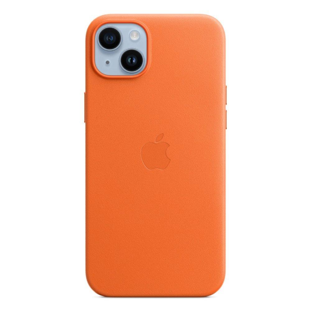 Apple iphone 14 plus leather case with magsafe orange price in Kuwait