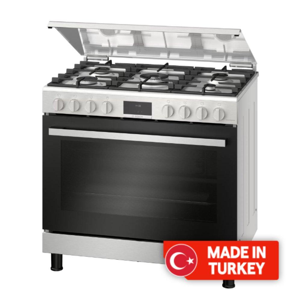 Bosch 5 Burners Gas Cooker, 90X60 CM Stainless Steel Xcite