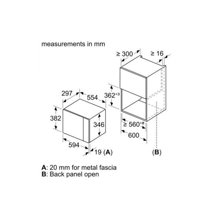 BOSH Series 6 builtin microwave 20, 800W, BFL524MS0M Xcite