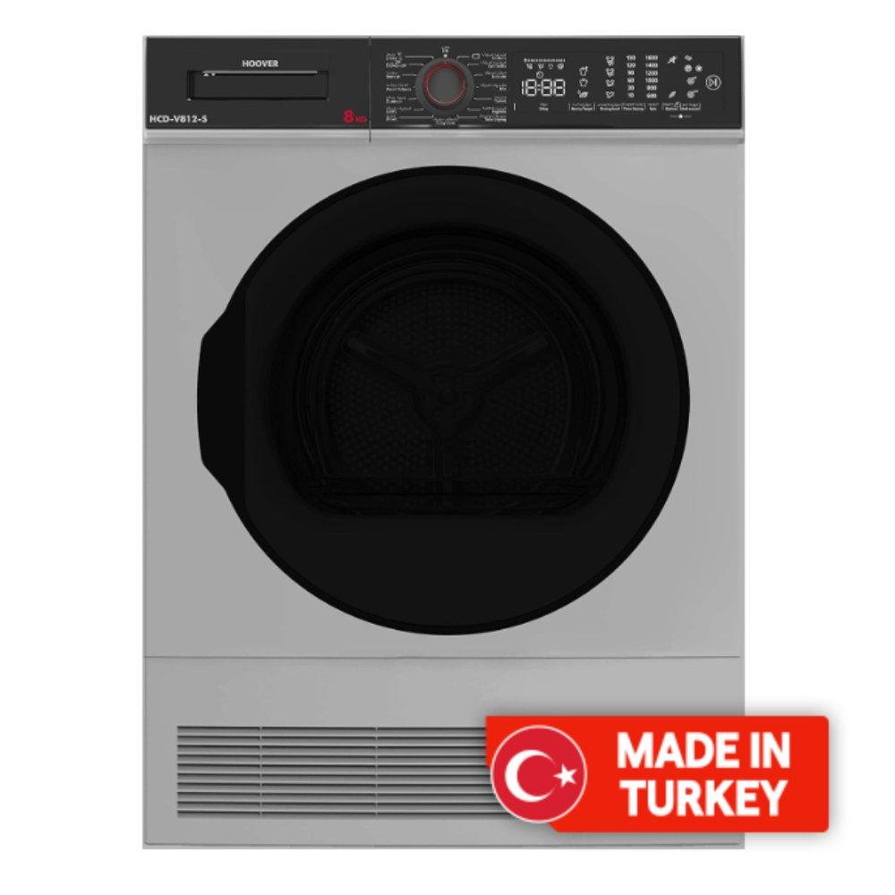 Hoover 8 Kg Condenser Dryer, HCDV812S Silver Xcite