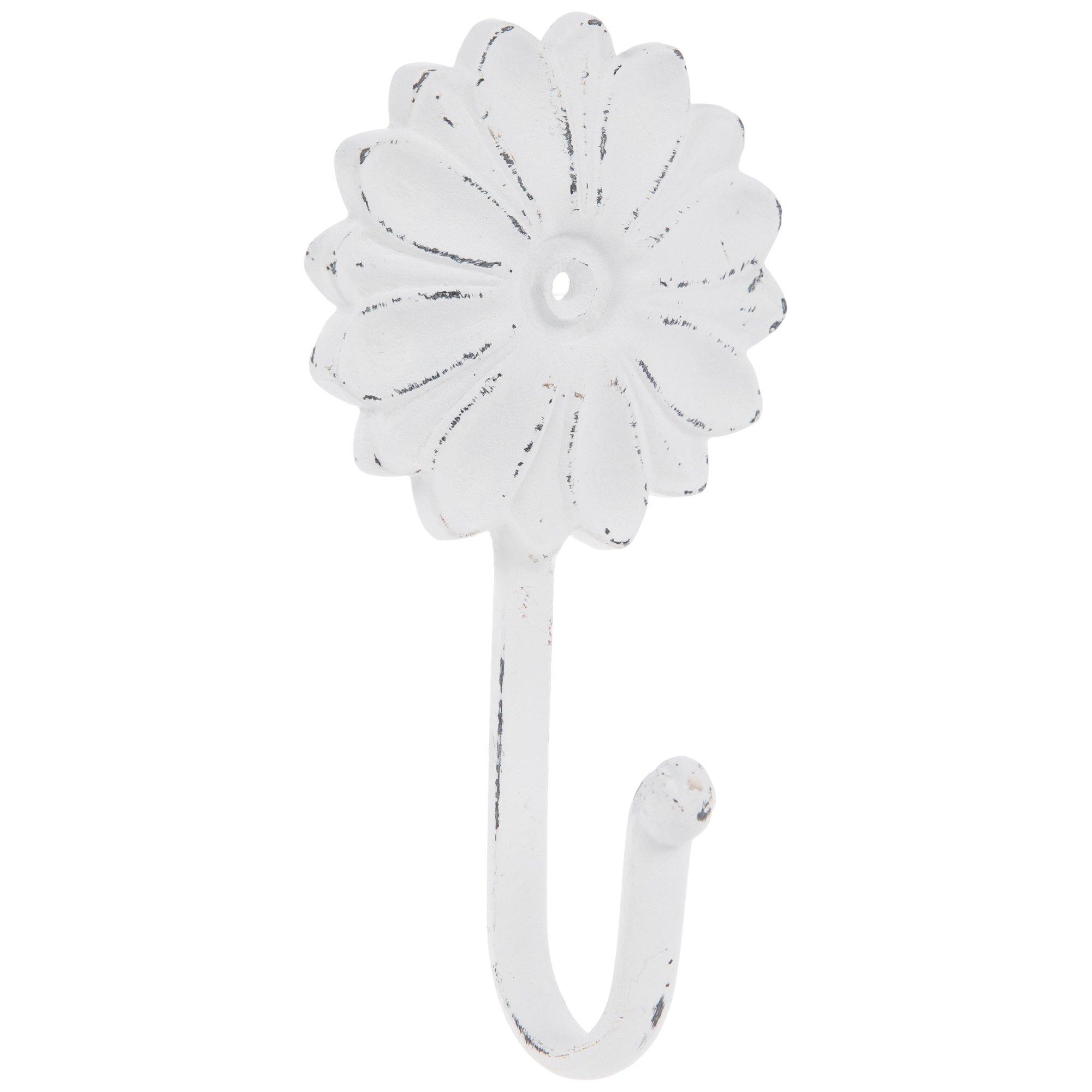 Distressed White Flower Metal Wall Hook Hobby Lobby 1481712