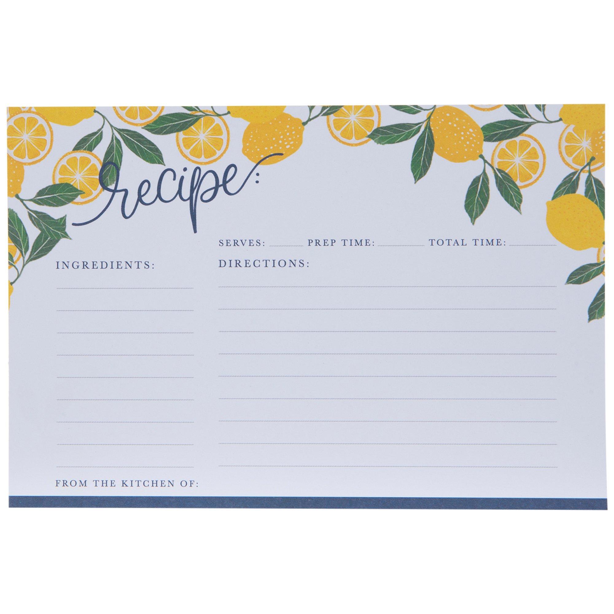 Lemons & Leaves Recipe Cards Hobby Lobby 1660844