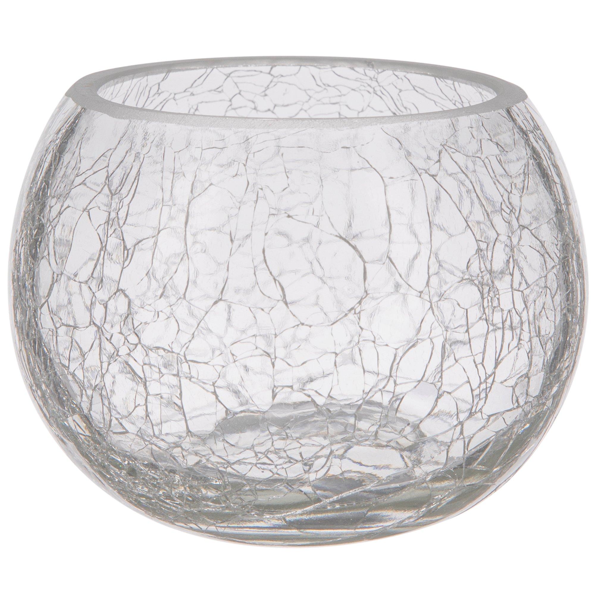 Roly Poly Crackled Glass Candle Holder Hobby Lobby 362012