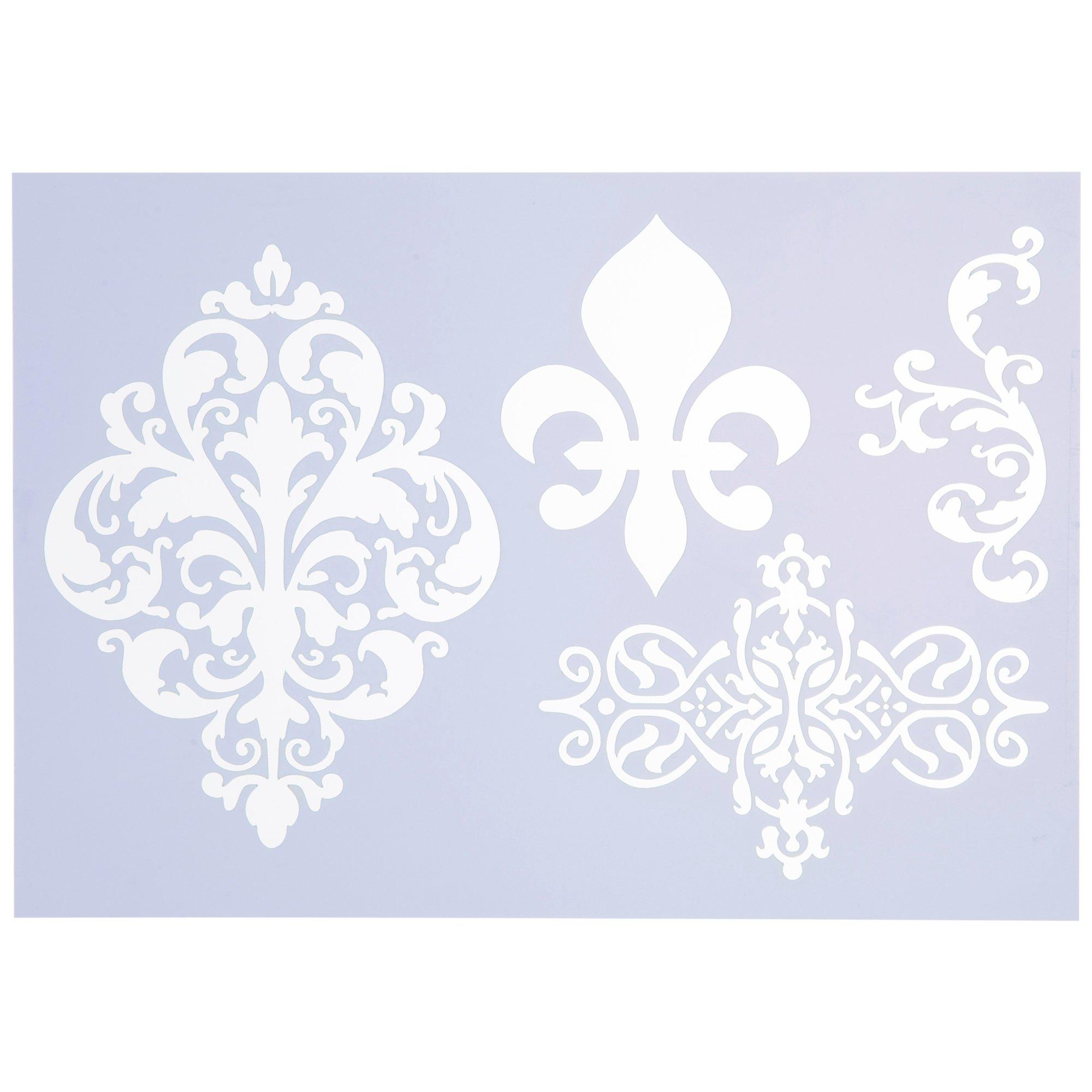 Fleur De Lis & Ornate Icons Stencil Hobby Lobby 836593