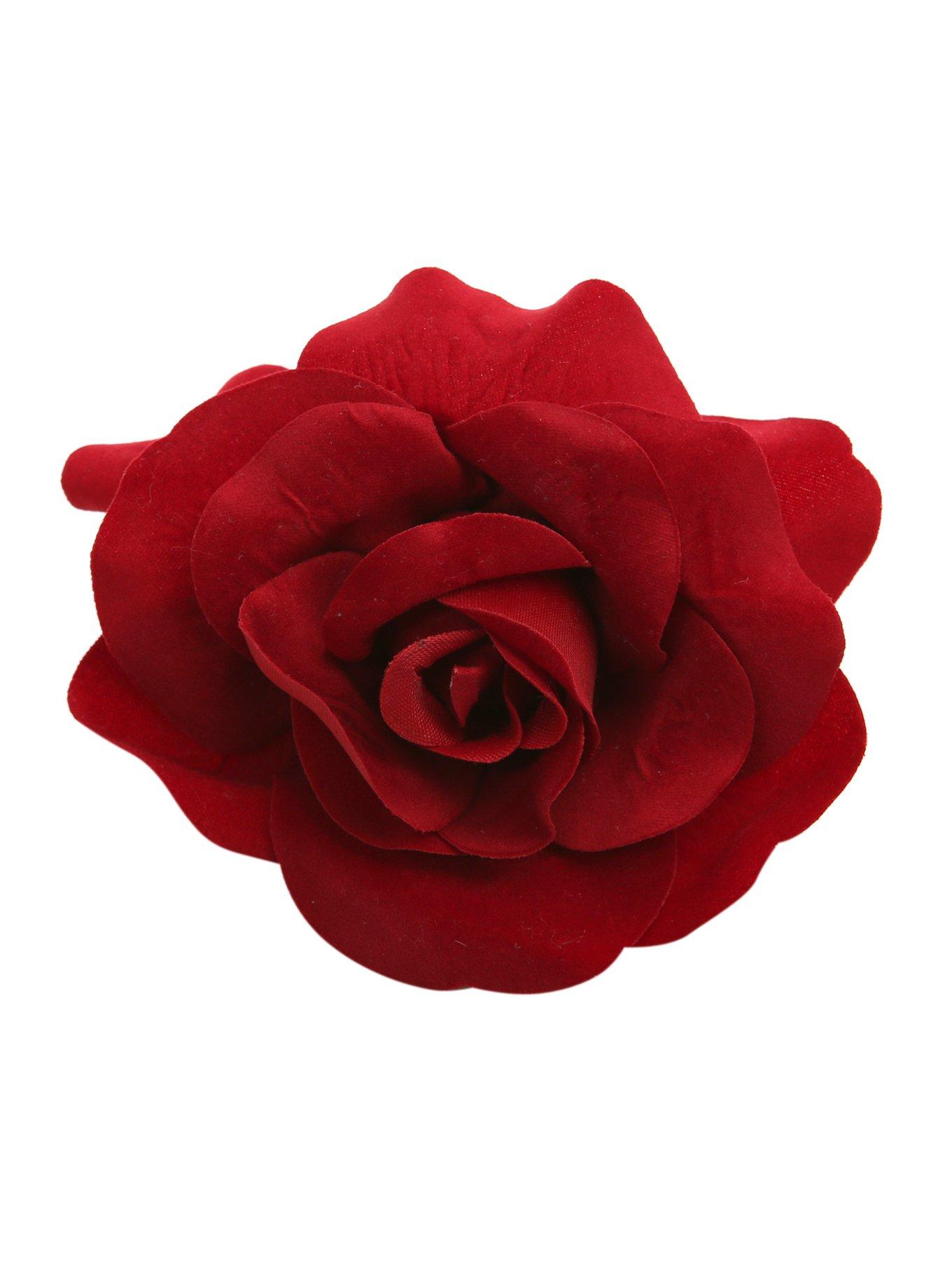 Red Rose Flower Hair Clip Hot Topic