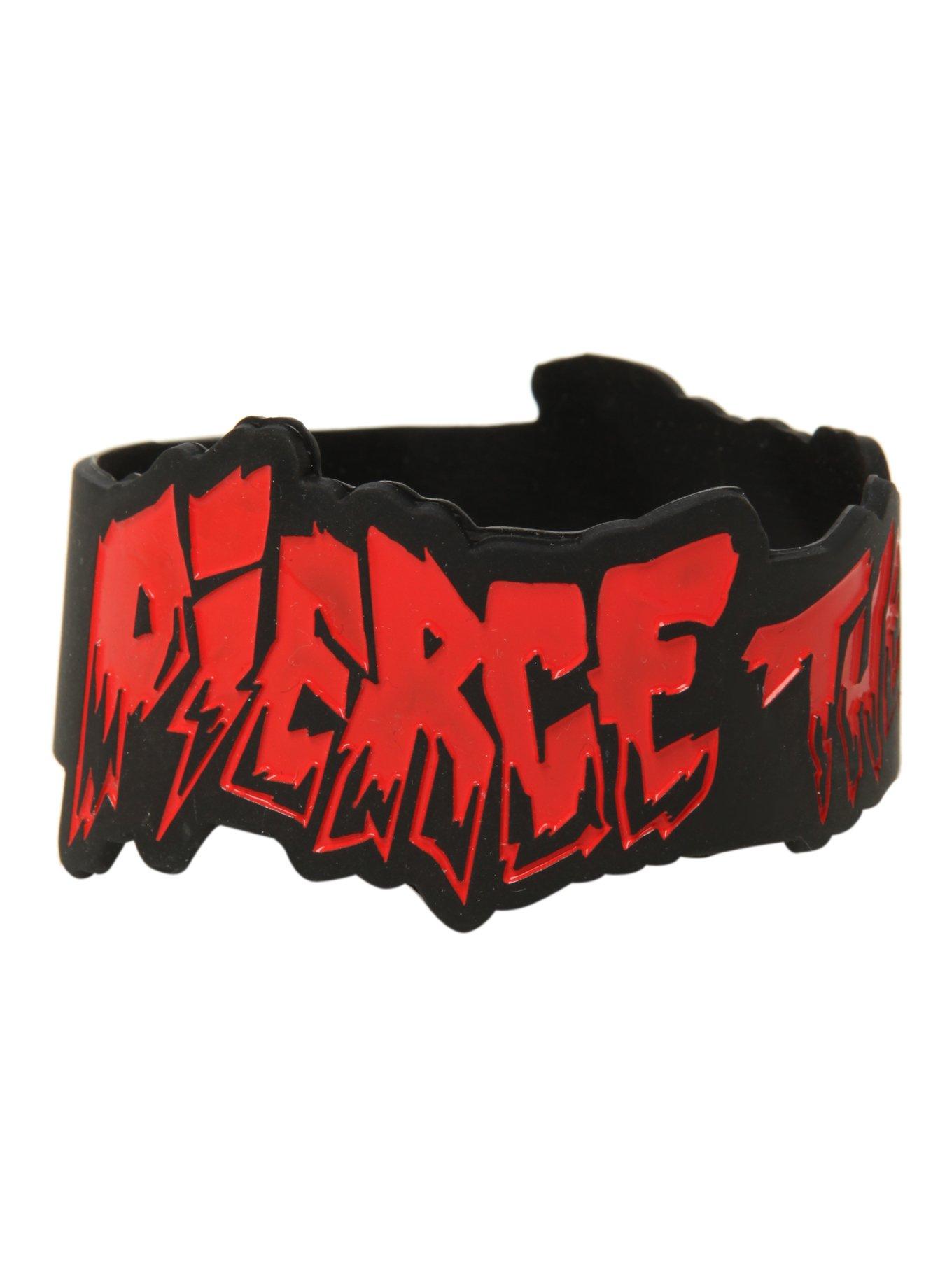 Pierce The Veil Logo DieCut Rubber Bracelet Hot Topic