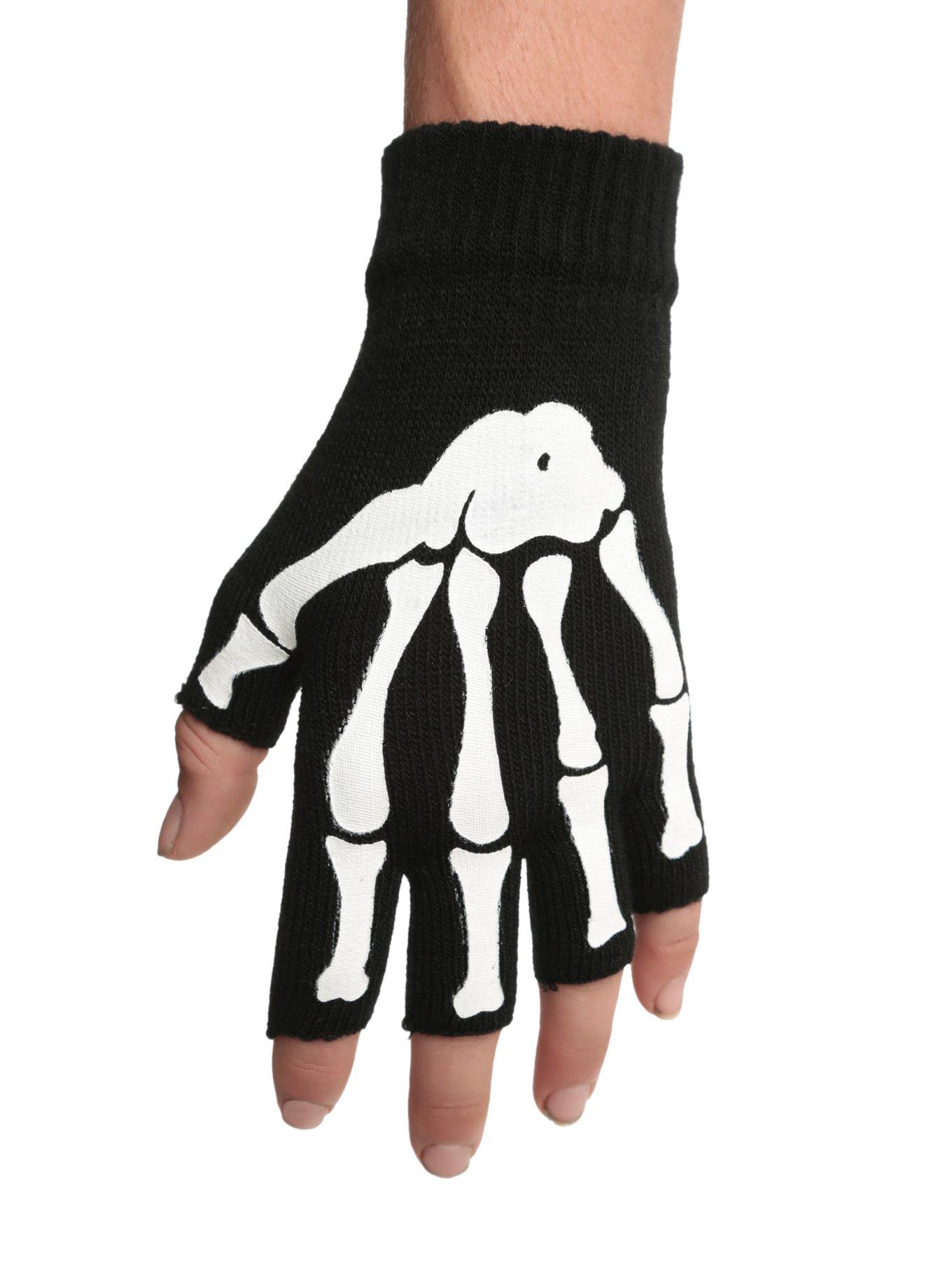 Skeleton Fingerless Gloves Hot Topic