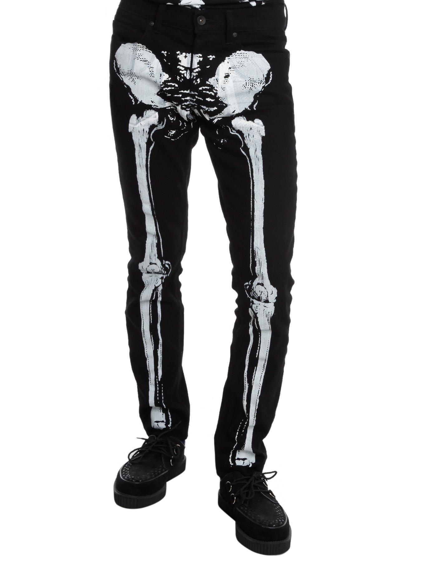 RUDE Black Skeleton Skinny Jeans Hot Topic