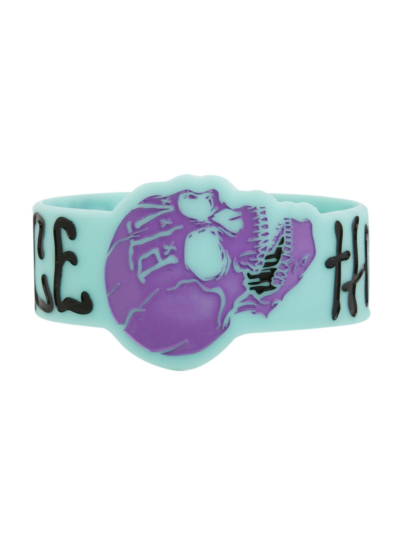 Pierce The Veil Skull Rubber Bracelet Hot Topic