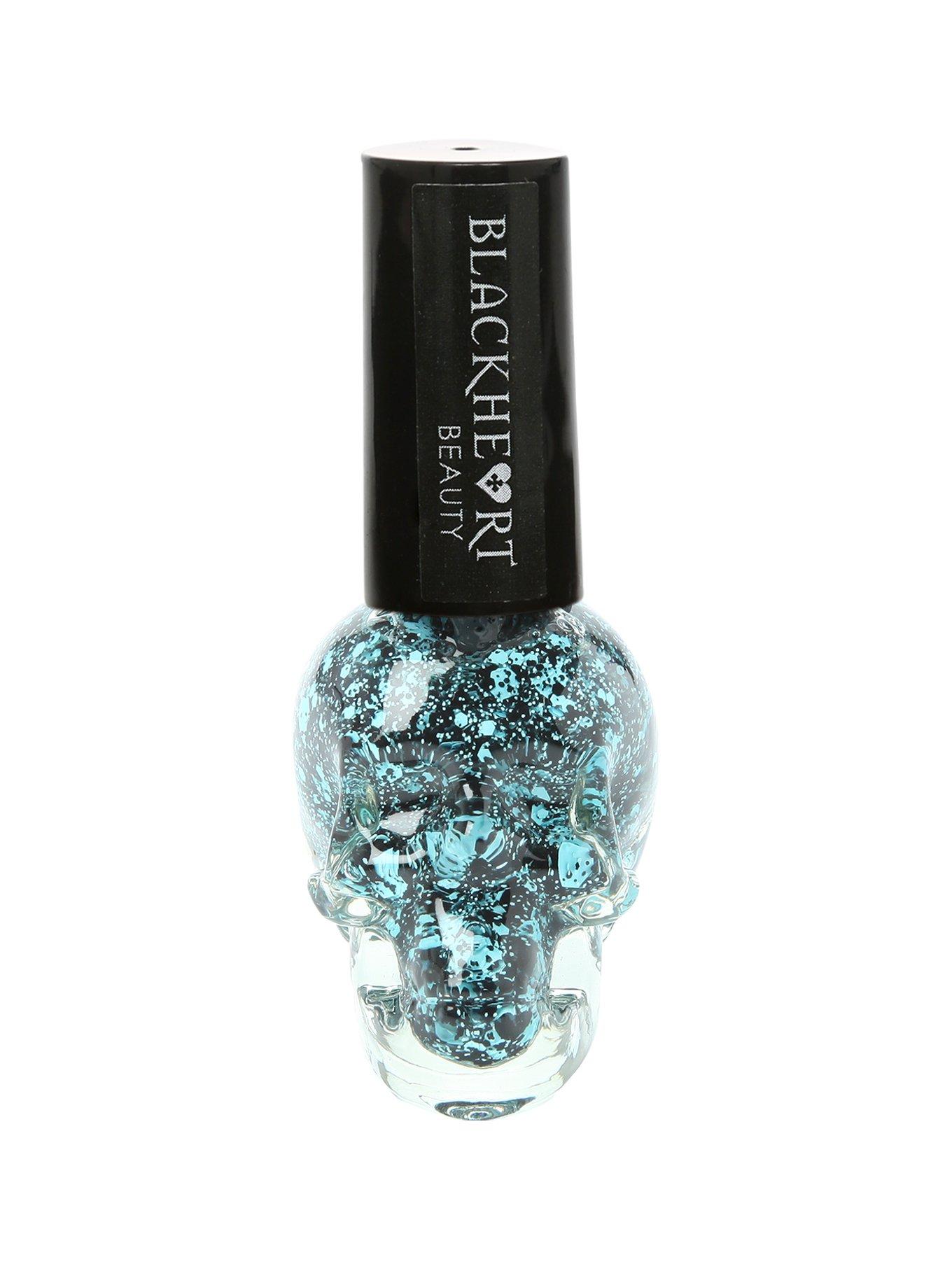 Blackheart Beauty Black Blue Splatter Nail Polish Hot Topic