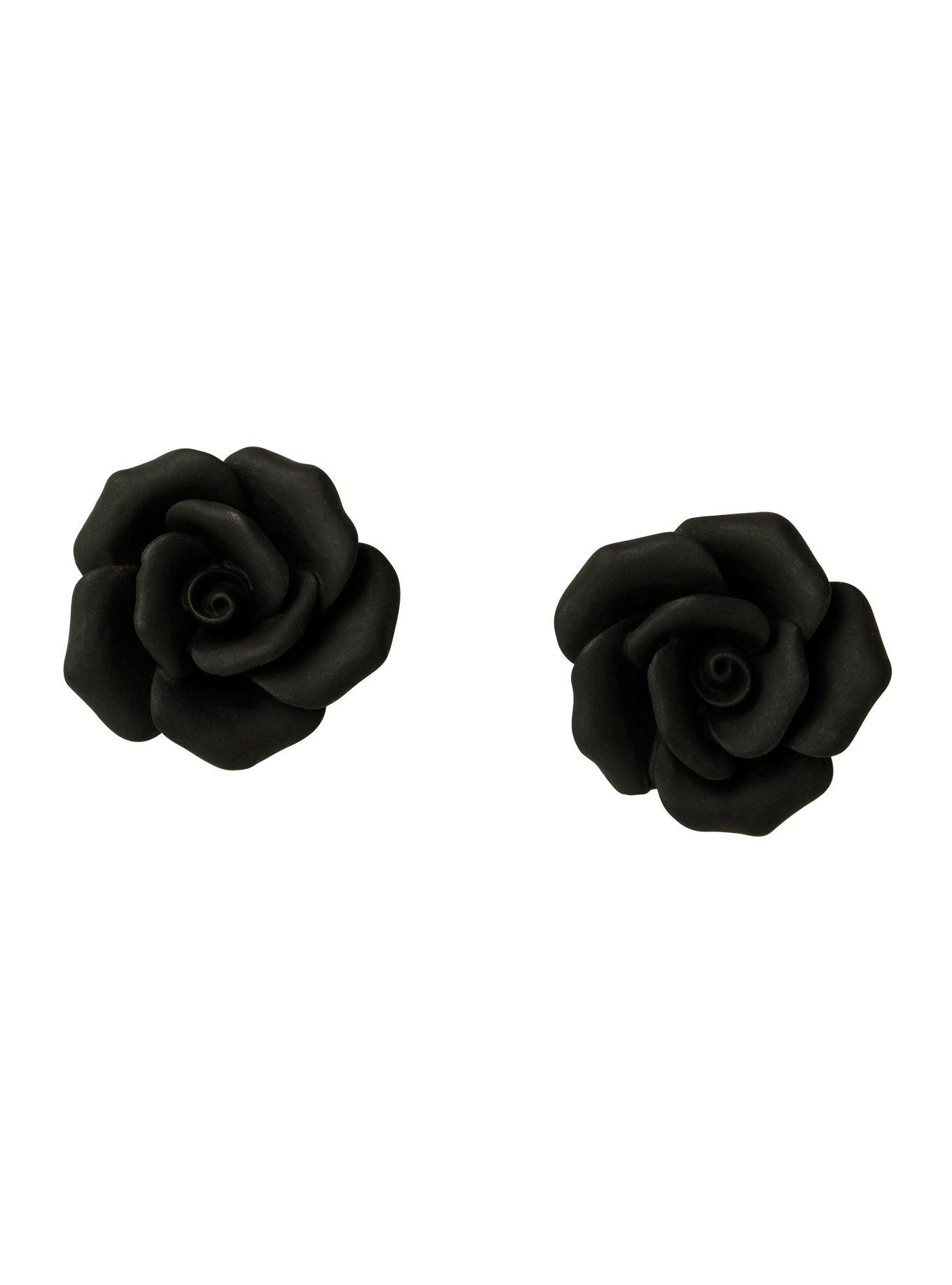 Black Rose Earrings Hot Topic