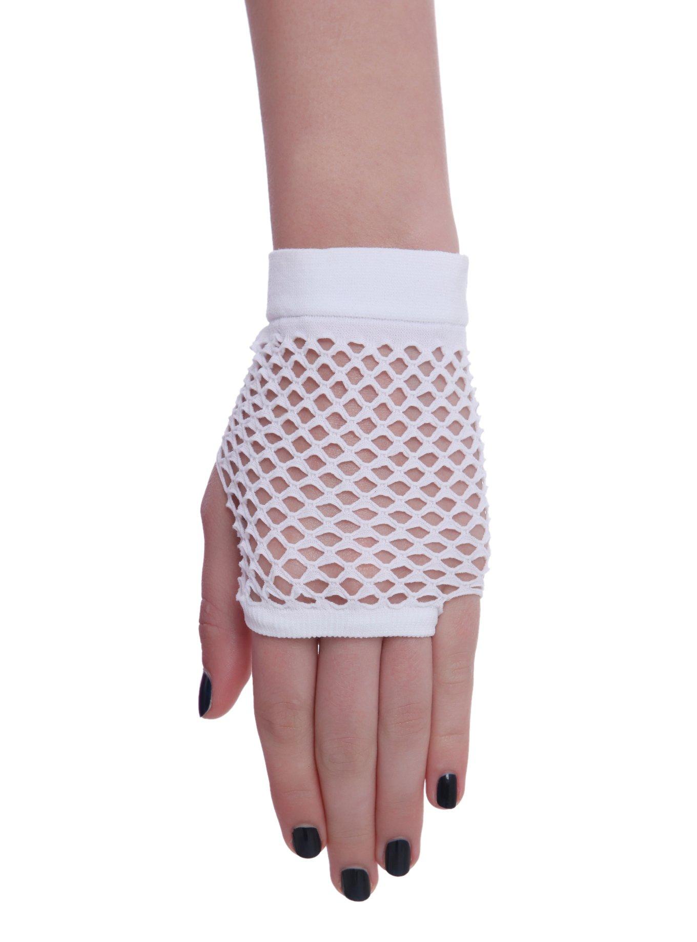 White Fingerless Gloves Hot Topic