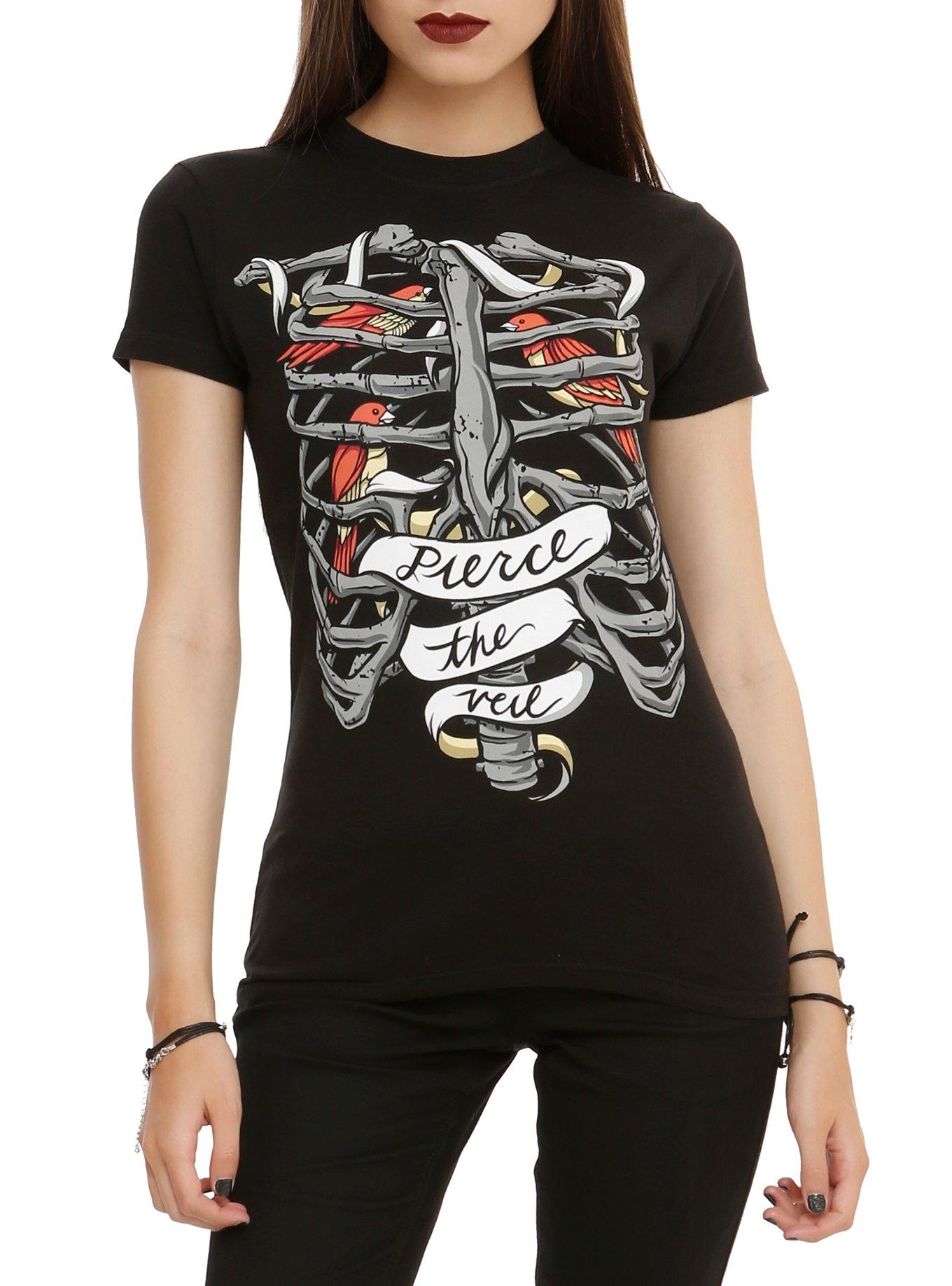Pierce The Veil Bird Rib Cage Girls TShirt Hot Topic