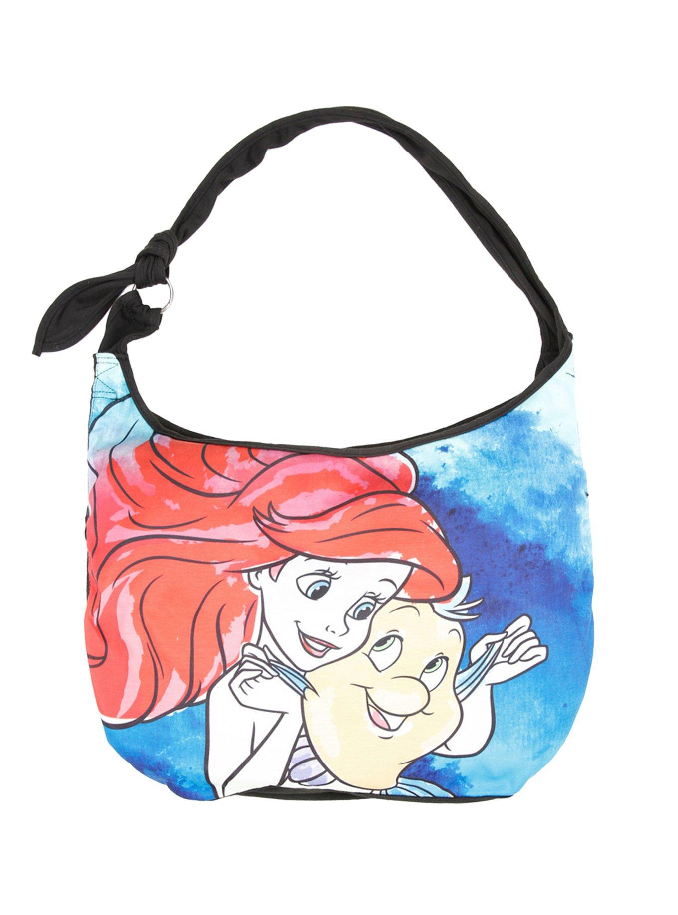 Disney The Little Mermaid Ariel & Flounder Watercolor Hobo Bag Hot Topic
