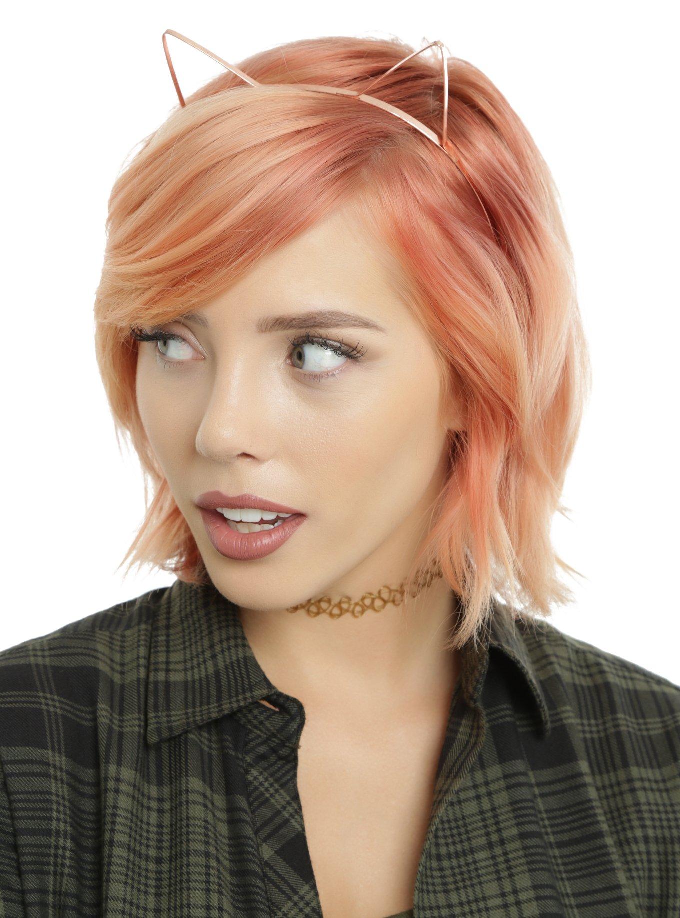 Mixed Metal Cat Ear Headband Set Hot Topic