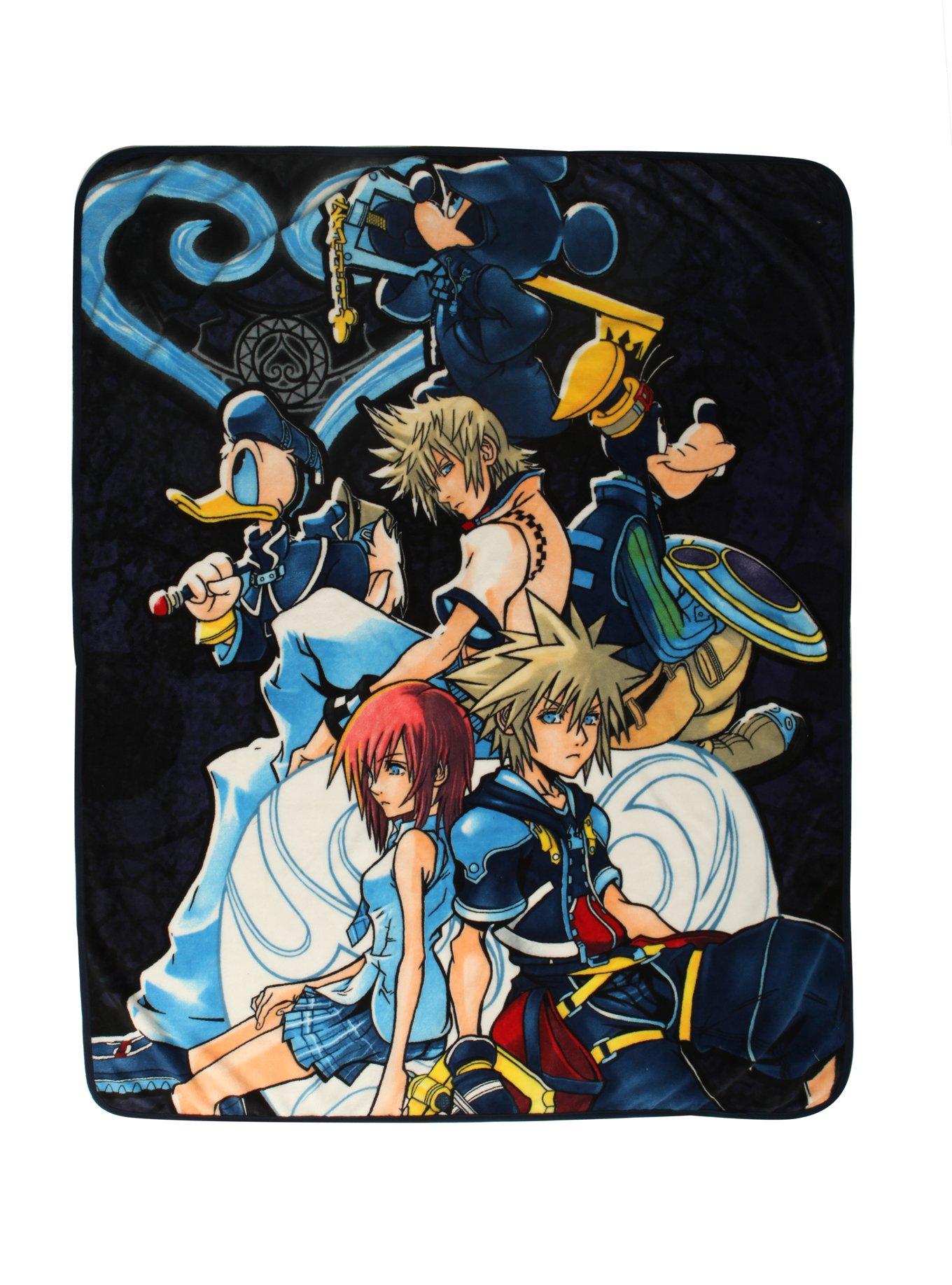 Disney Kingdom Hearts Characters Throw Blanket Hot Topic