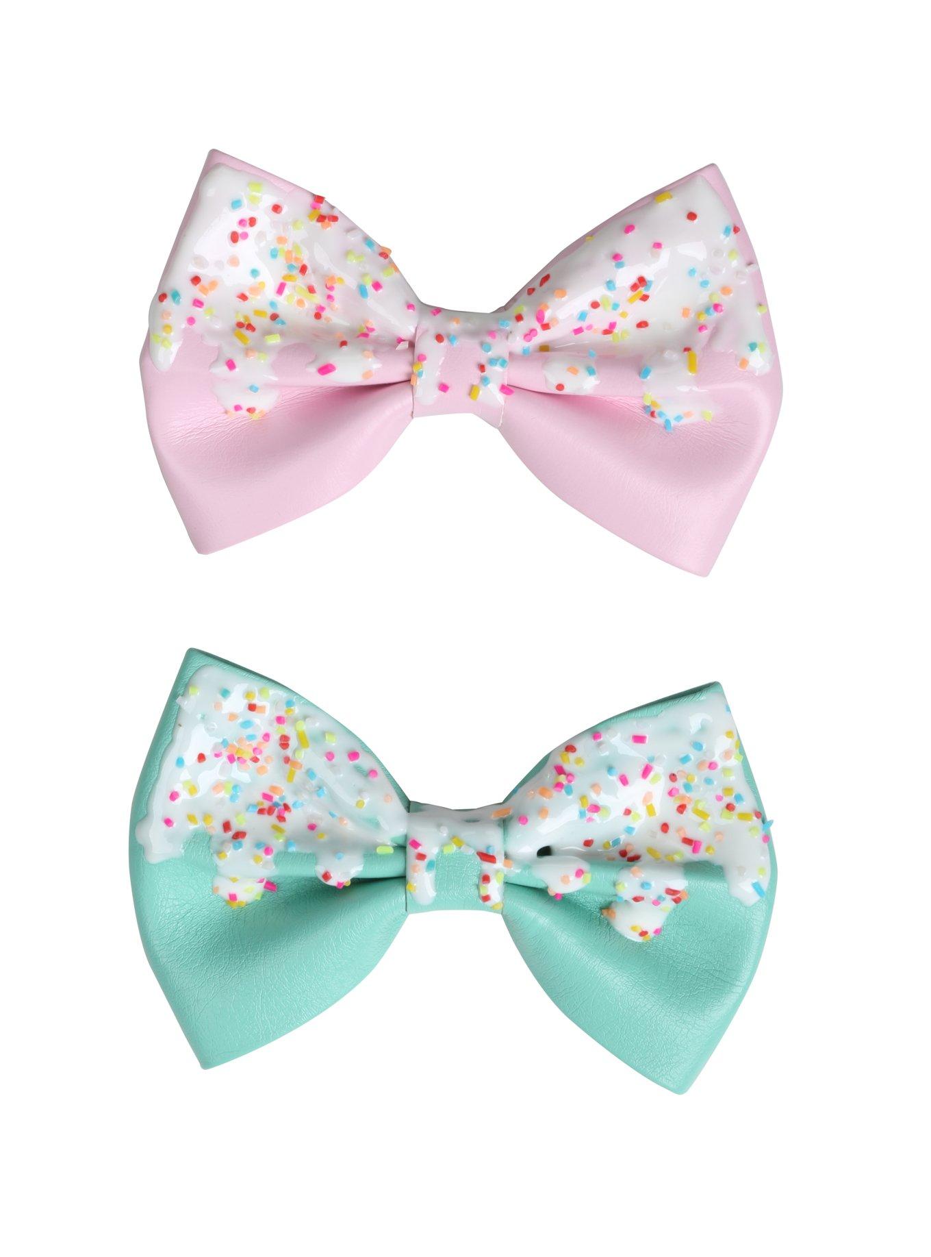 Pink & Mint Icing & Sprinkles Hair Bow Set Hot Topic