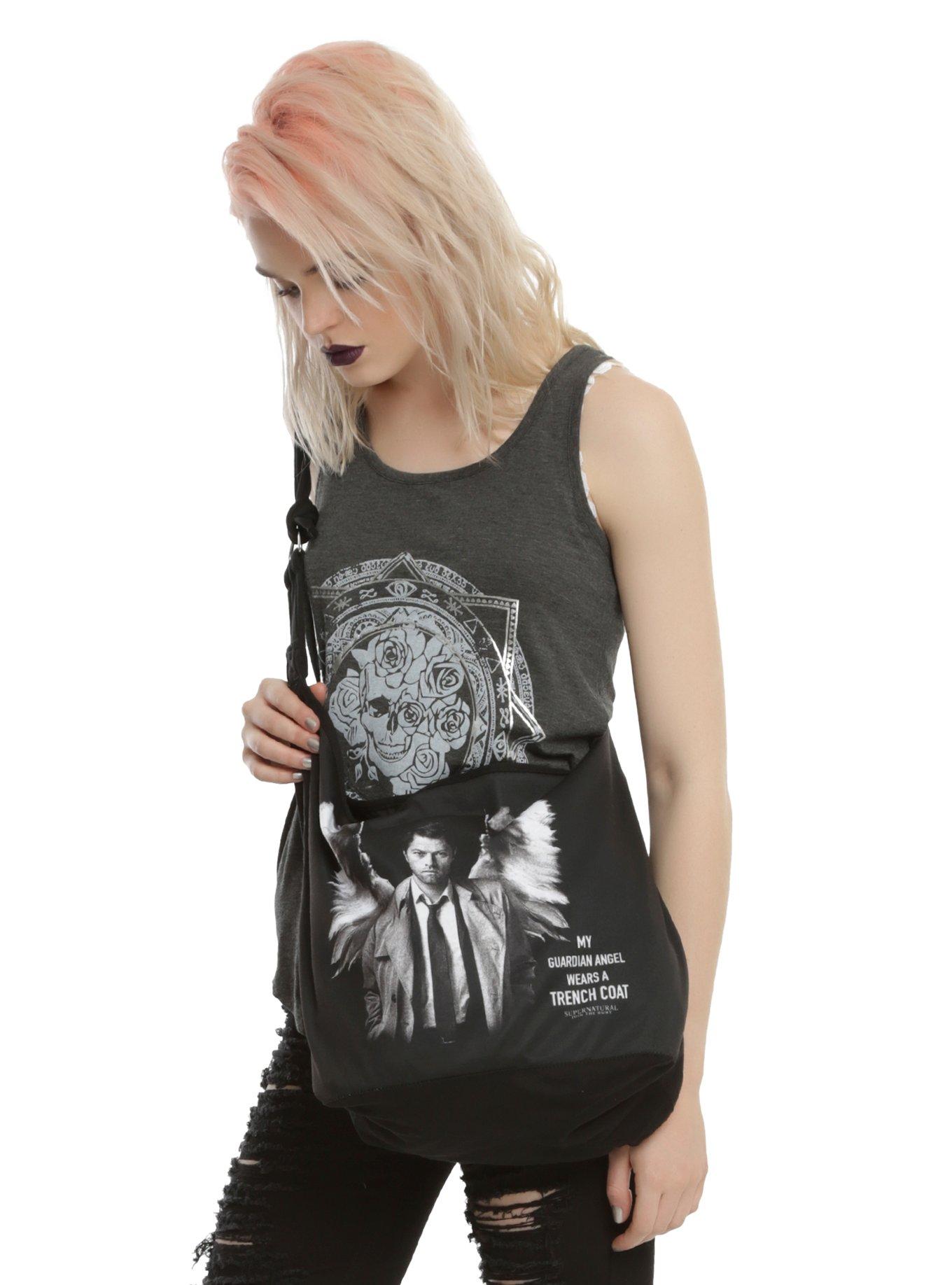 Supernatural Castiel Guardian Angel Black Hobo Bag Hot Topic