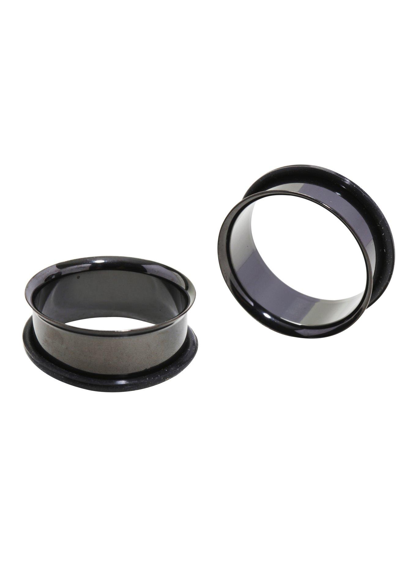 Steel Black Single Flare Tunnel Plug 2 Pack Hot Topic