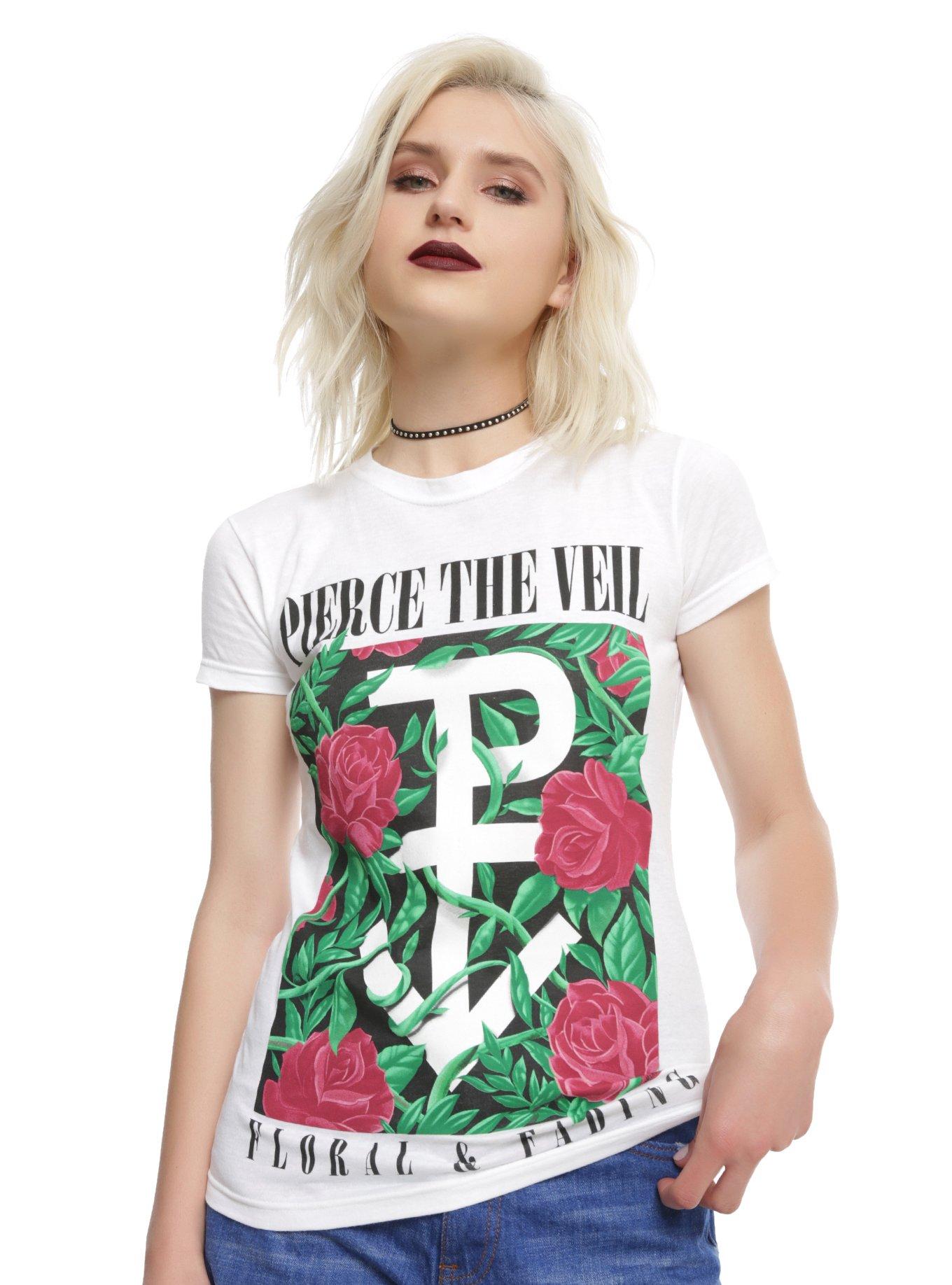Pierce The Veil Floral And Fading Girls TShirt Hot Topic