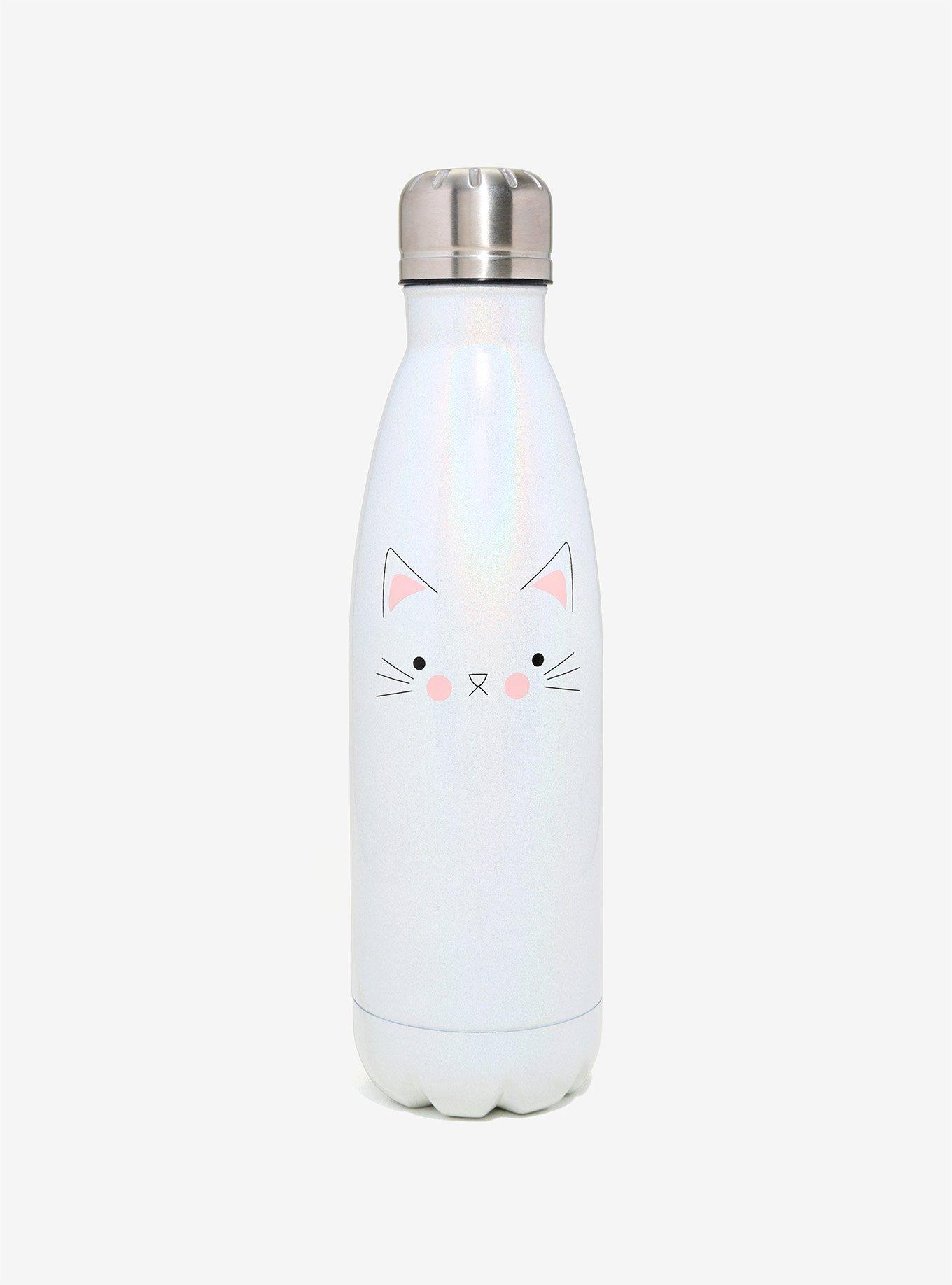 Pure Pearlized White Cat Water Bottle BoxLunch Exclusive BoxLunch