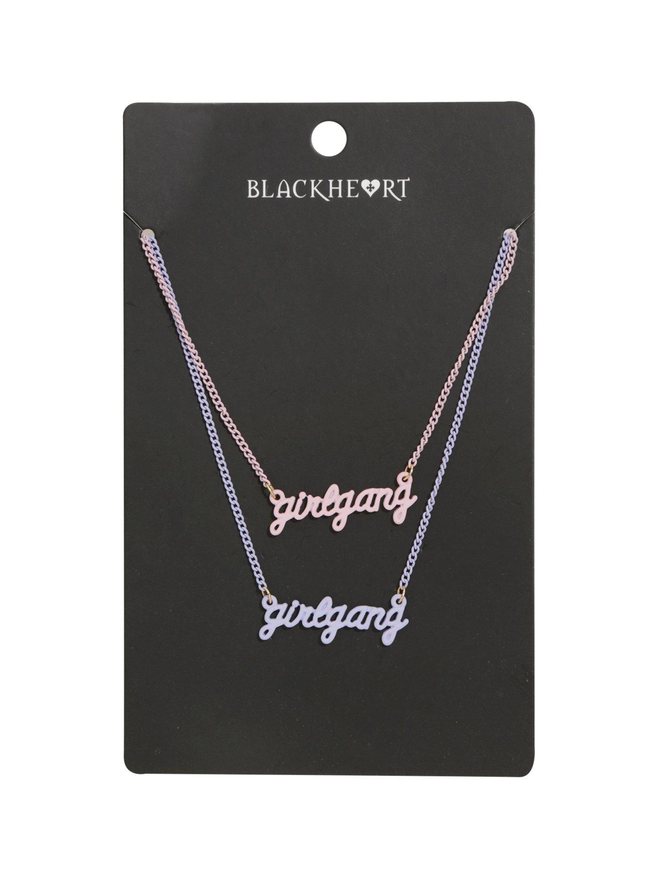 Blackheart Girl Gang Nameplate Necklace Set Hot Topic