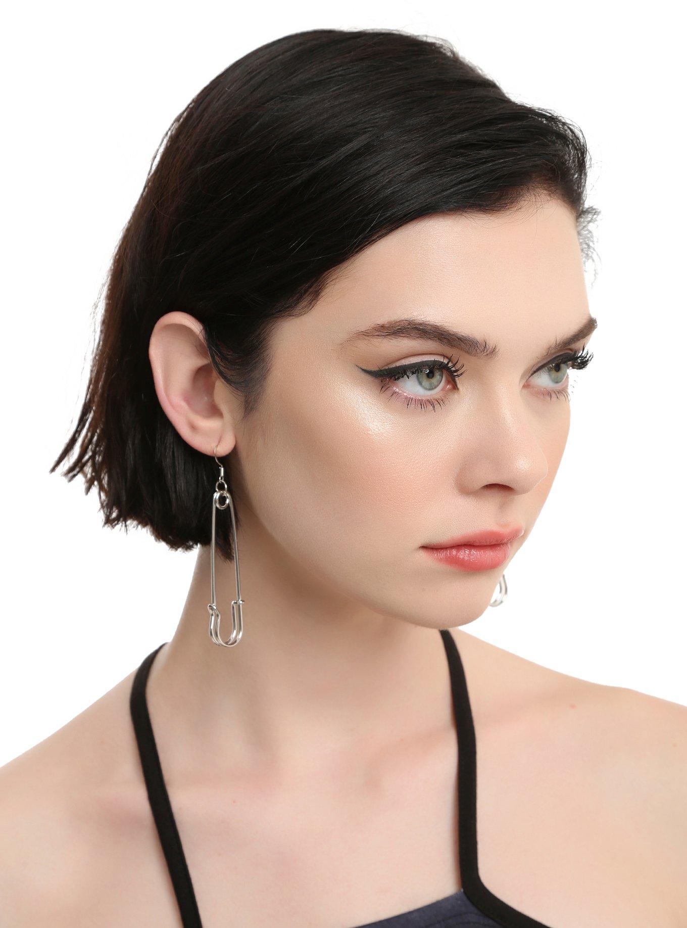 Blackheart Large Safety Pin Dangle Earrings Hot Topic