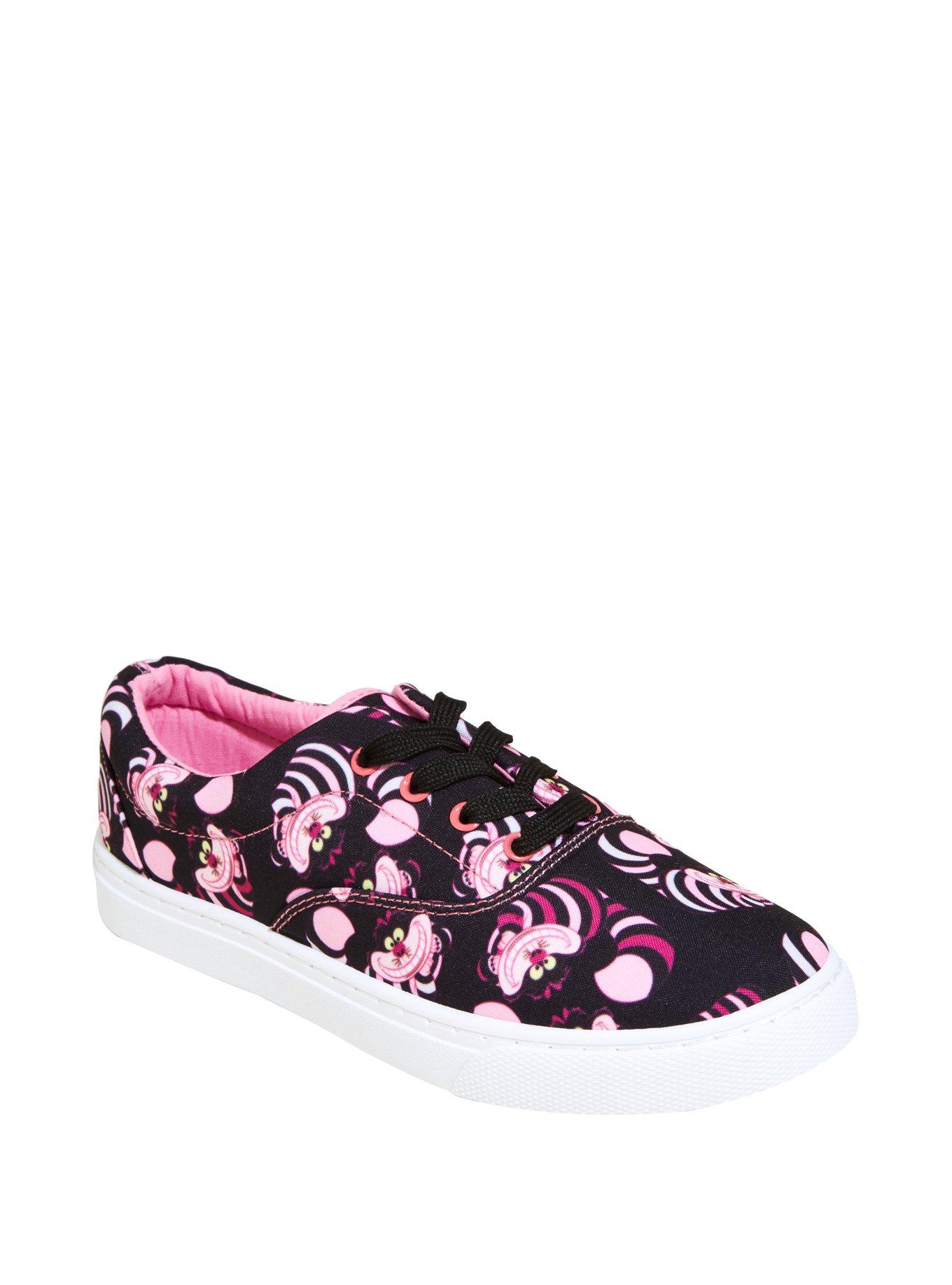 Disney Alice In Wonderland Cheshire Cat Allover Print LaceUp Sneakers