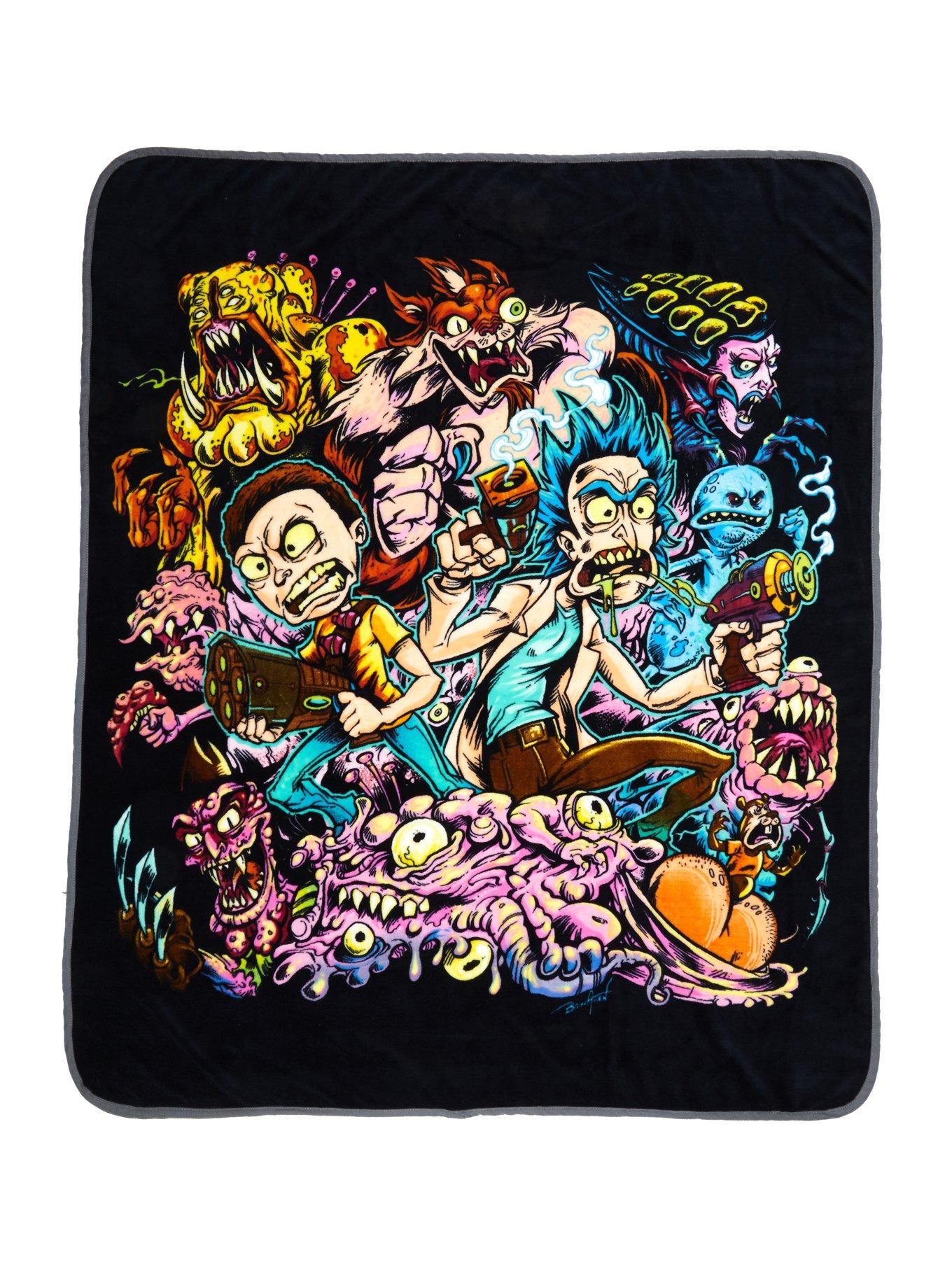 Rick And Morty Surreal Adventure Throw Blanket Hot Topic
