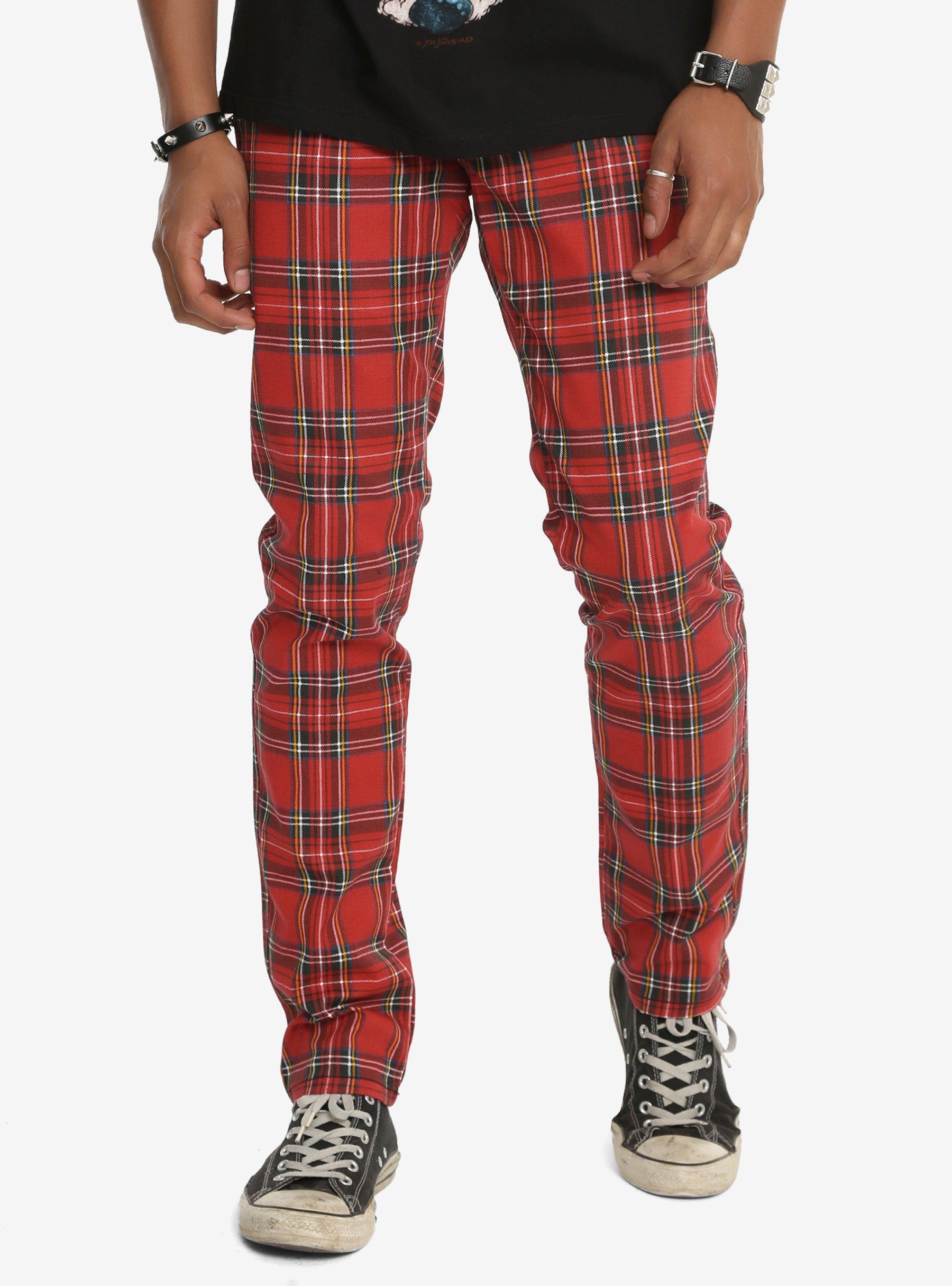 Tripp Red Tartan Plaid Skinny Pants Hot Topic