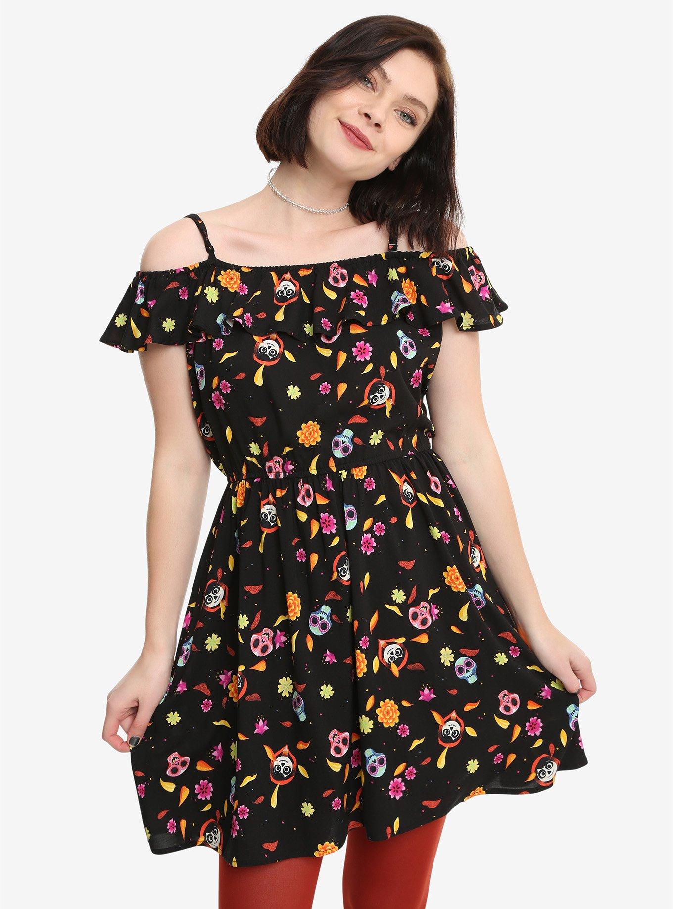 Disney Pixar Coco Floral OffTheShoulder Dress Hot Topic