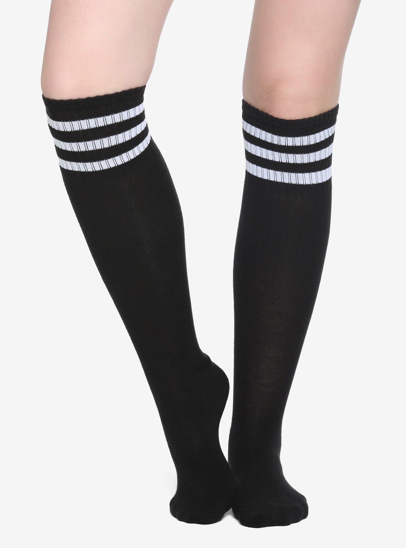 Black & White Cushioned KneeHigh Socks Hot Topic