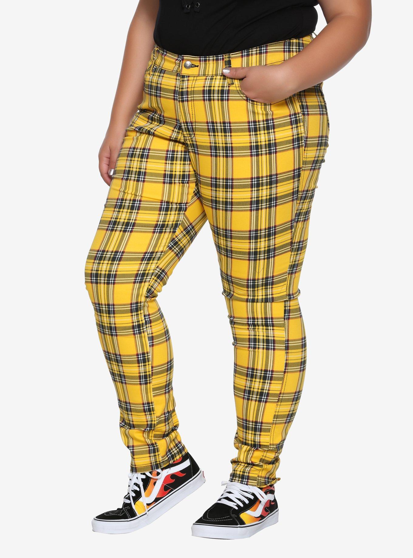 Tripp Yellow Plaid Girls Skinny Pants Plus Size Hot Topic