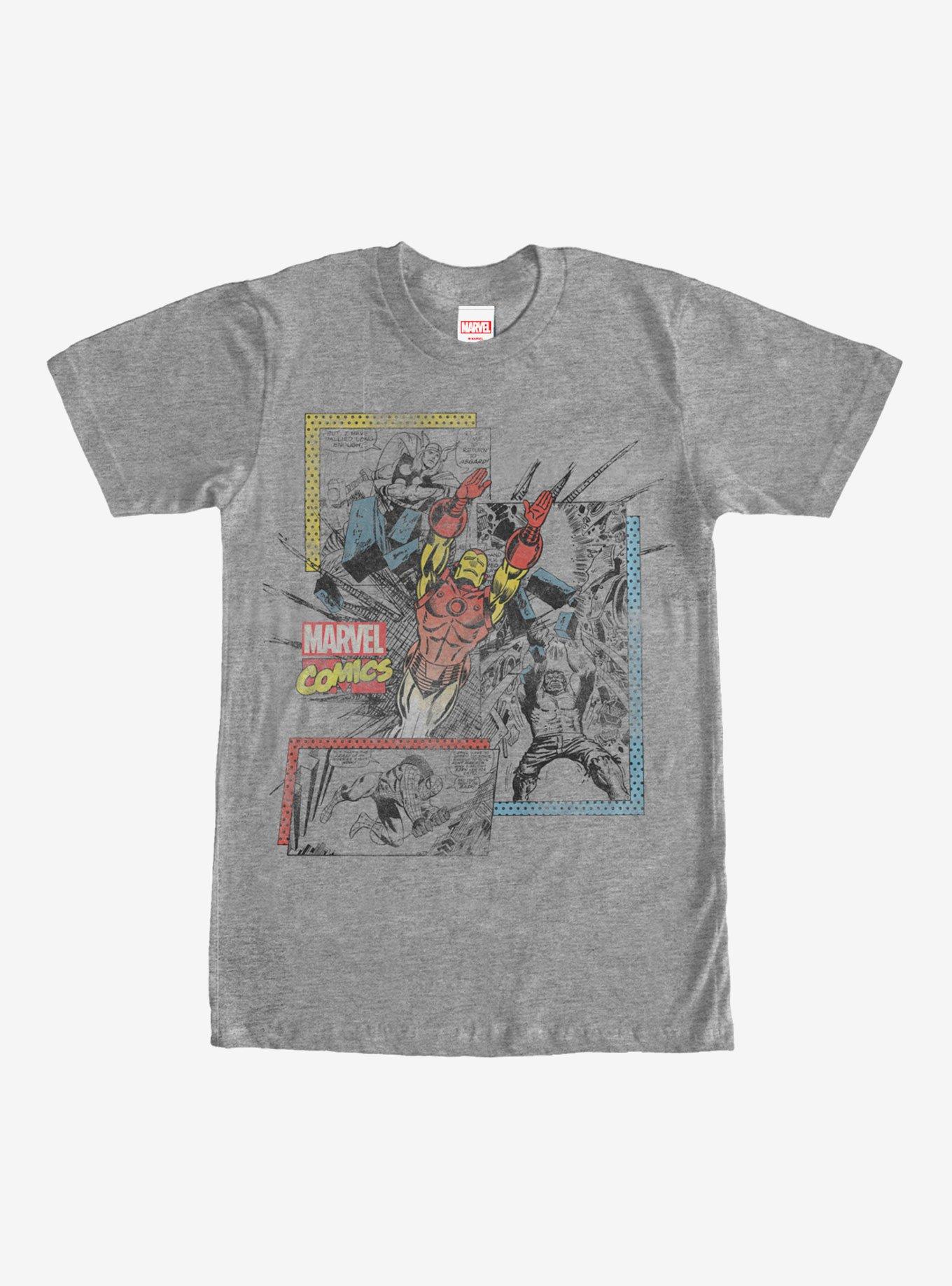 Marvel Retro Comic Book Print TShirt BLACK Hot Topic